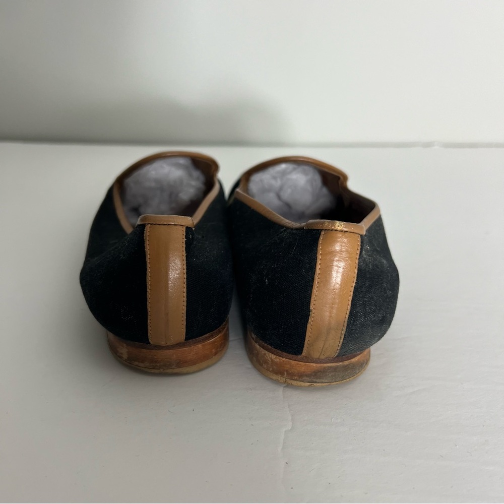 Zalo Smoking Slippers Loafers Flats Black Gold Hearts Size 10 - Picture 5 of 12